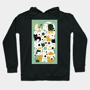 Dot-Delight: Charming Polka Dot Cat Design Hoodie